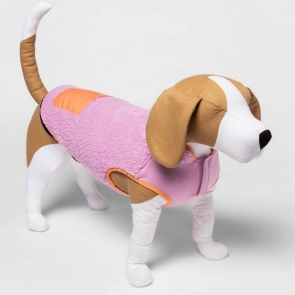 Dog Purple Orange Fuzzy Sherpa Warm Pullover Vest Pocket Size Small to 20lbs - Picture 1 of 6